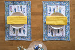 Carica l&#39;immagine nel visualizzatore di Gallery, Mantel individual Machhalee azul y ocre
